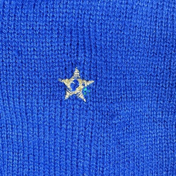Jolly Sweaters Ugly Christmas Fair Isle Cats Adult XL Blue Red Stars Lights Up* - Picture 5 of 12